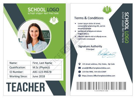 Teacher Card